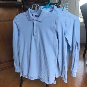French Toast long sleeved uniform polos light blue boys youth sz large 10/12
